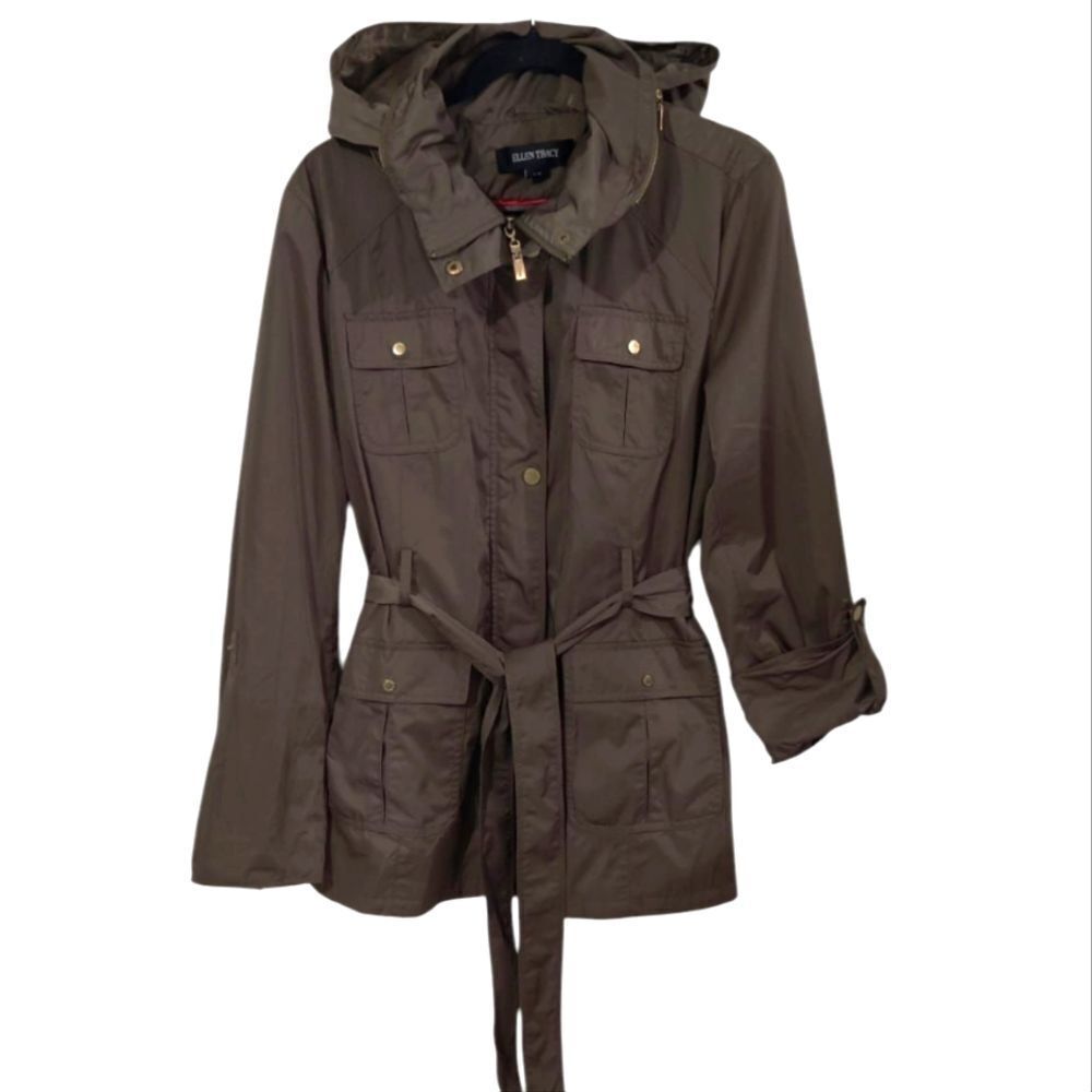 Ellen Tracy Women's Utility Jacket in Taupe Size L